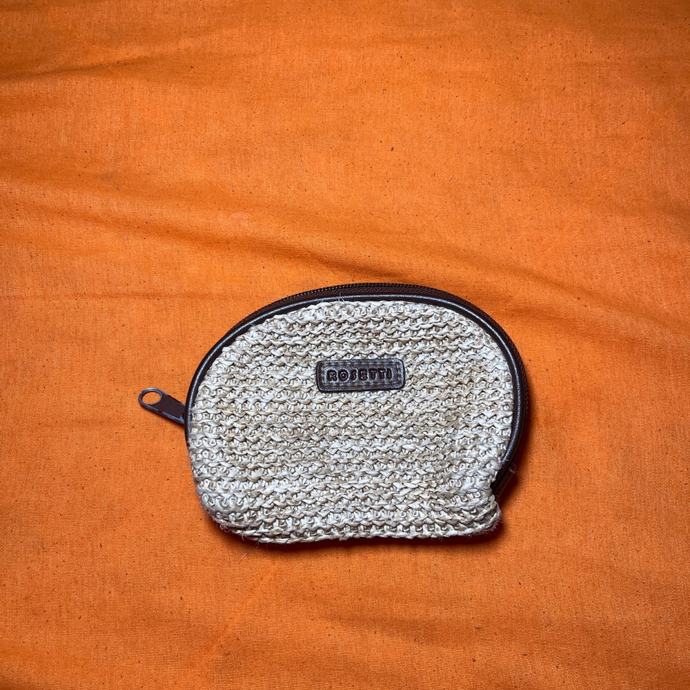 Rosetti Straw Beige Small Coin Purse Preowned
